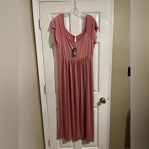 24 Seven Rose Pink Maxi Dress Size 1X